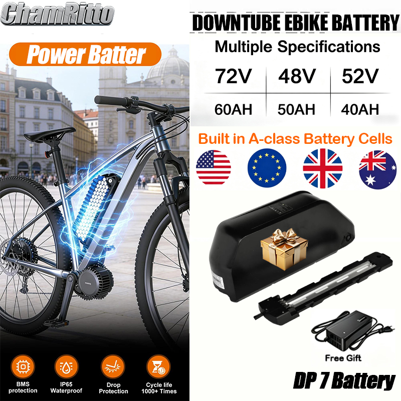 72V 50Ah 21700 Lithium Battery - 電動自転車用バッテリー ダウンチューブ Hailong Polly DP7 48V