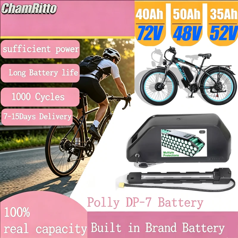 72V 50Ah 21700 Lithium Battery - ChampionPolly Ebike 48v50ah バイクバッテリー ダウンチューブ Hailong
