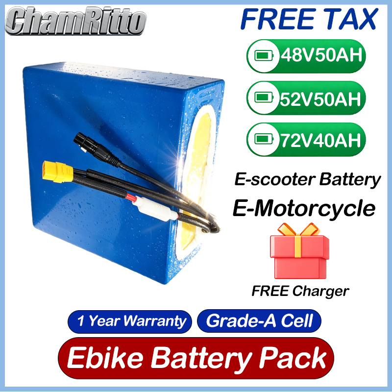 72V 50Ah 21700 Lithium Battery - 48V 52V 30ah 50ah 電動自転車 電動スクーター