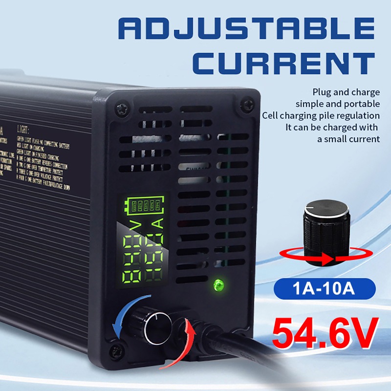 84V 20A Smart Charger - 48Vアルミシェル調整可能リチウム電池充電器 2-8A 2-10A 2-15A 2-20A LEDハイパワー電動自転車バッテリー充電器
