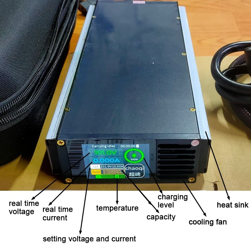 電流電圧調整可能なスマートリチウムバッテリー充電器 Blue - 84V 20A Smart Charger のレビューと価格