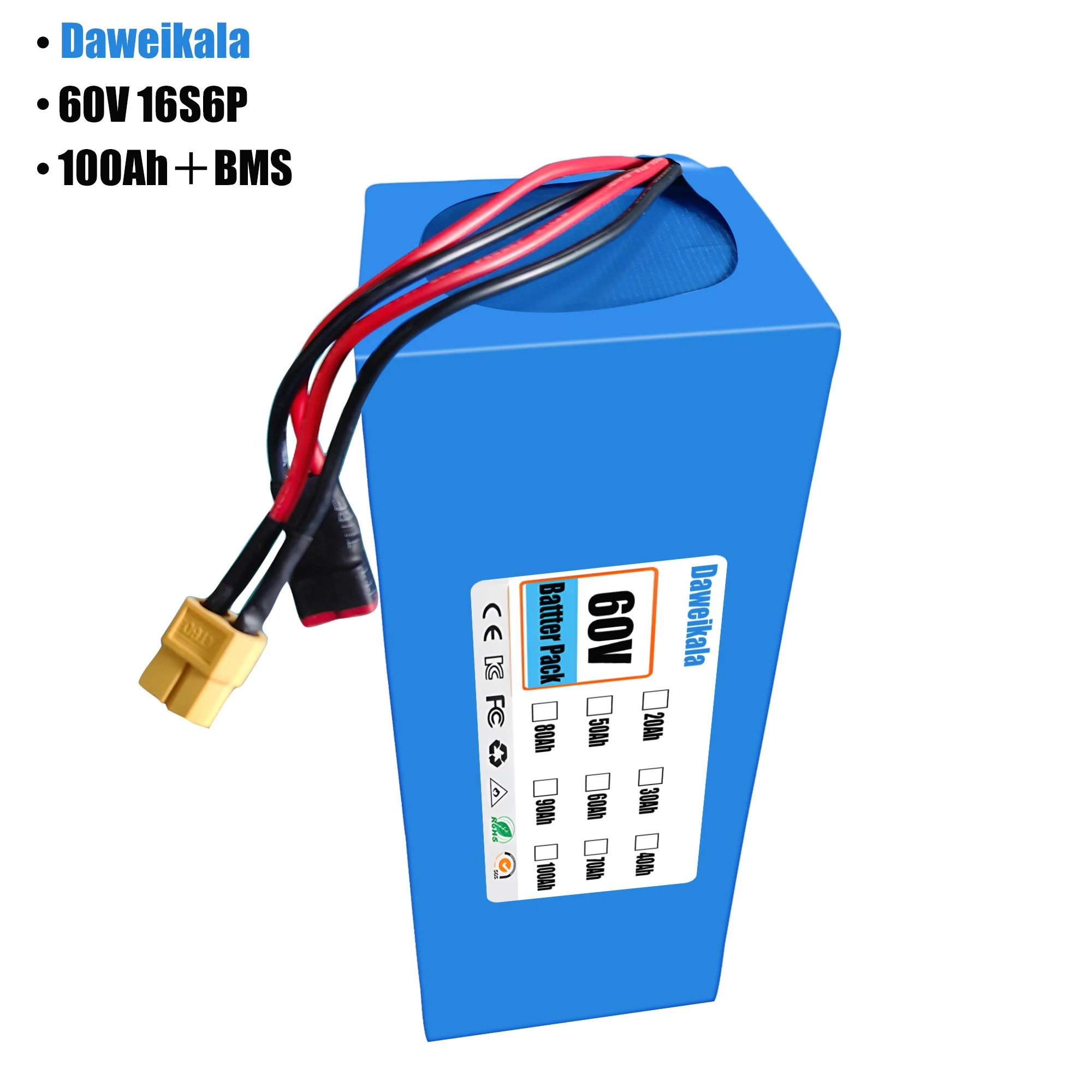 60V 100Ah 16S6P 電動自転車バッテリー 186 - 60V 50Ah Electric Scooter Battery のレビューと価格