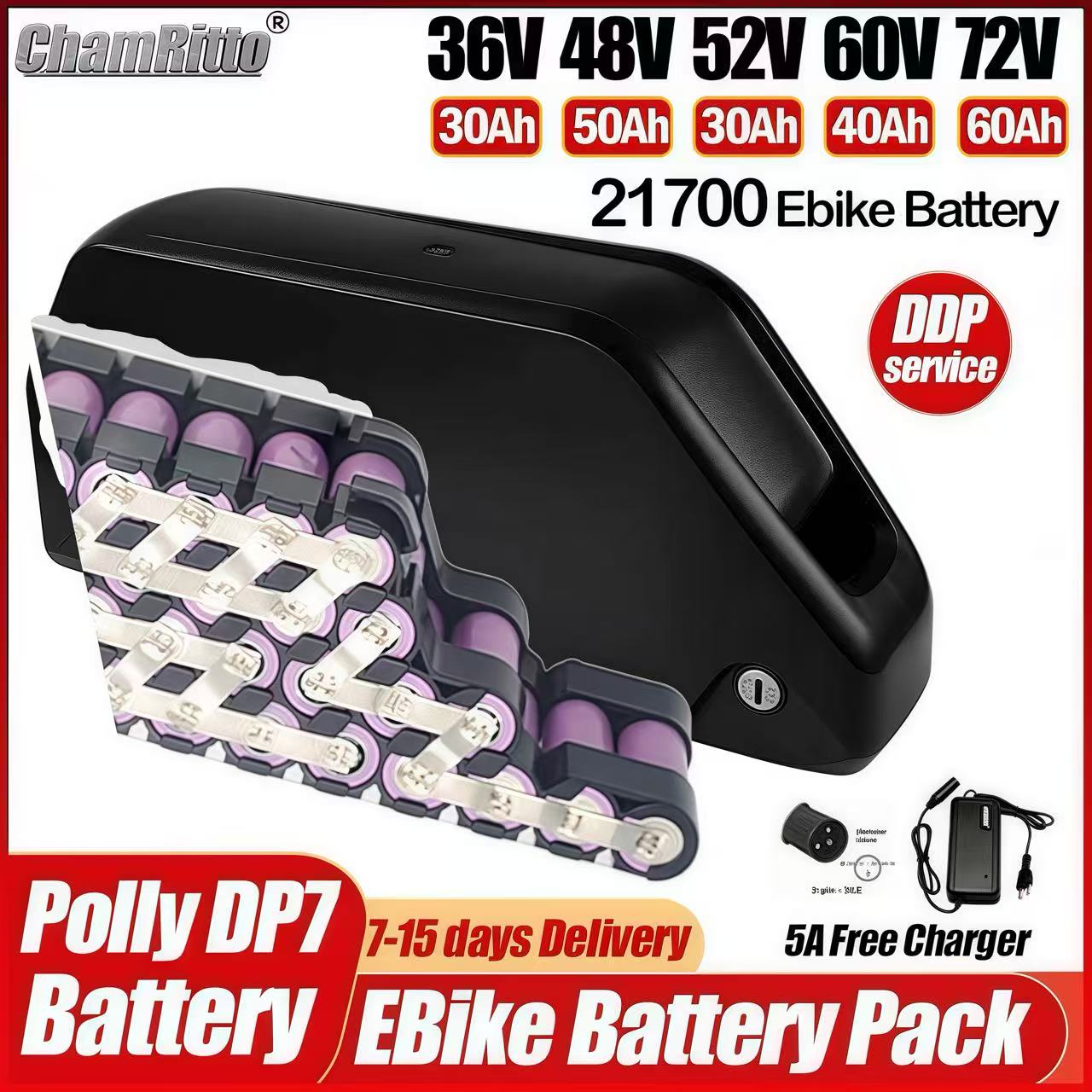 海龍電動自転車 36v 48v 52v 60v 72v 25 - 72V 50Ah 21700 Lithium Battery のレビューと価格