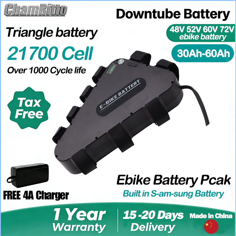 60V72V 3000W 三角形電動自転車バッテリー 36V - 72V 50Ah 21700 Lithium Battery のレビューと価格