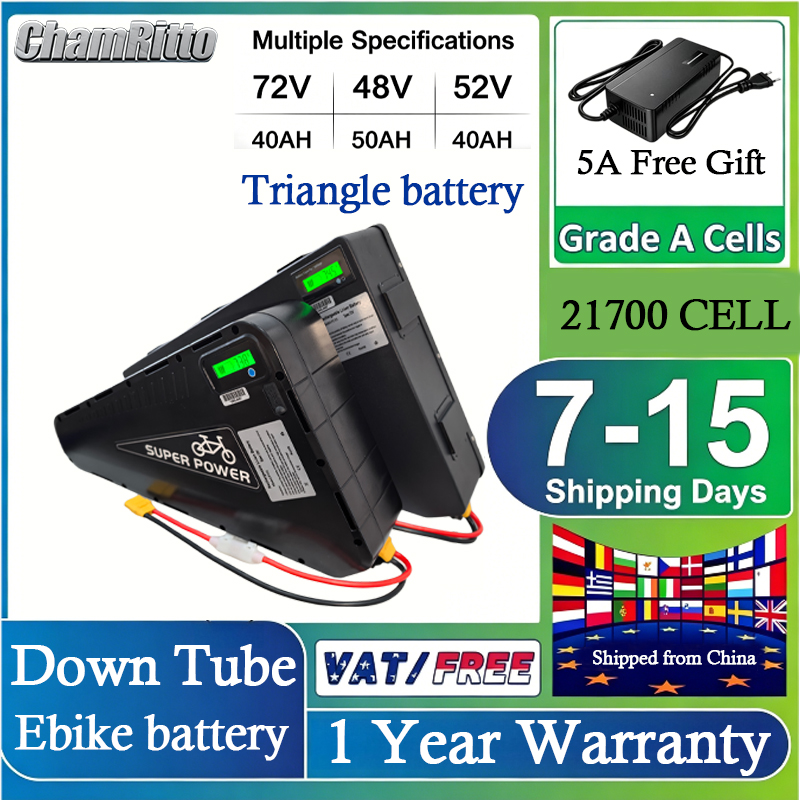 72V Cham Rider 3000W電動自転車 三角形バ - 72V 50Ah 21700 Lithium Battery のレビューと価格