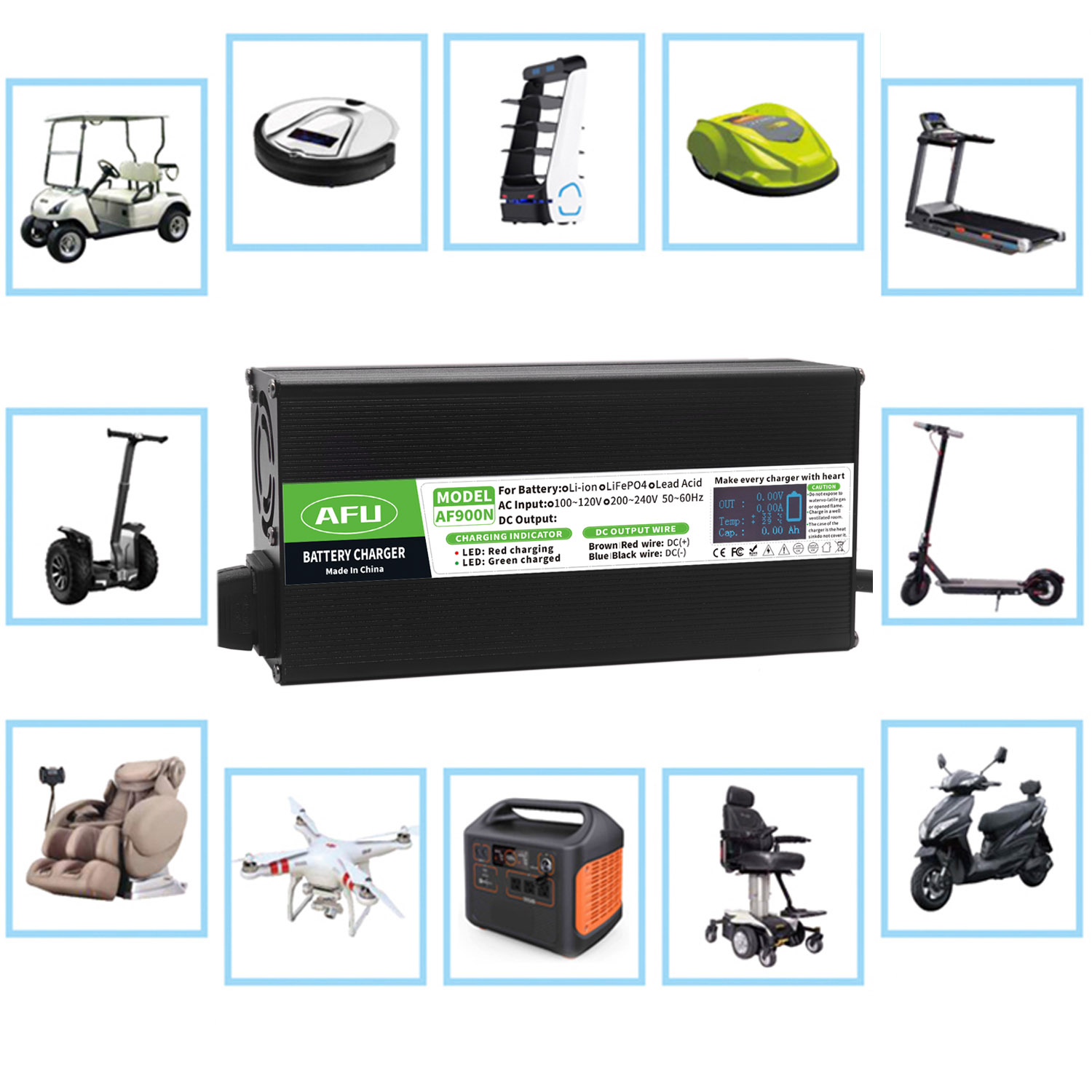 58.4V 15A LiFePO4 バッテリー充電器 OLE - 84V 20A Smart Charger のレビューと価格