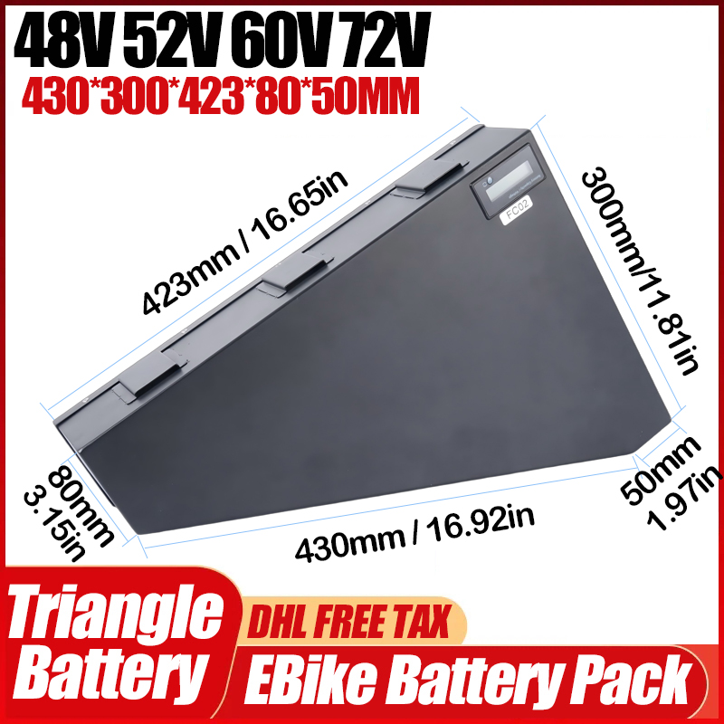 電動自転車 36V 48V 52V 2000W バッテリー  - 72V 50Ah 21700 Lithium Battery のレビューと価格